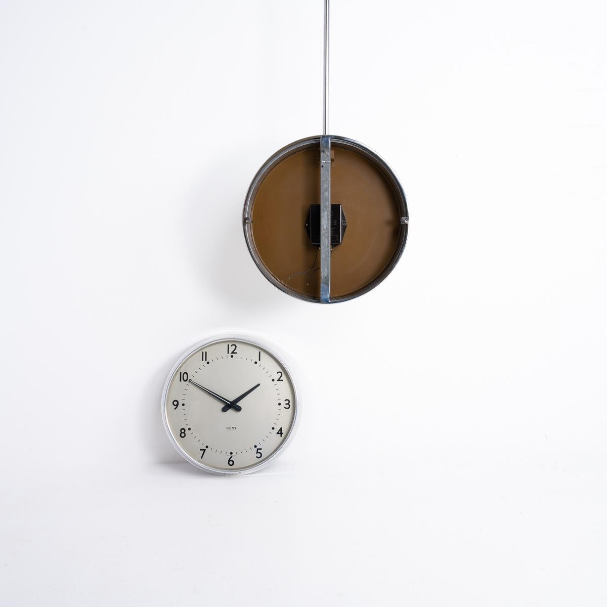 Reclaimed Double Sided Electric Factory Clock by Gent of Leicester 8