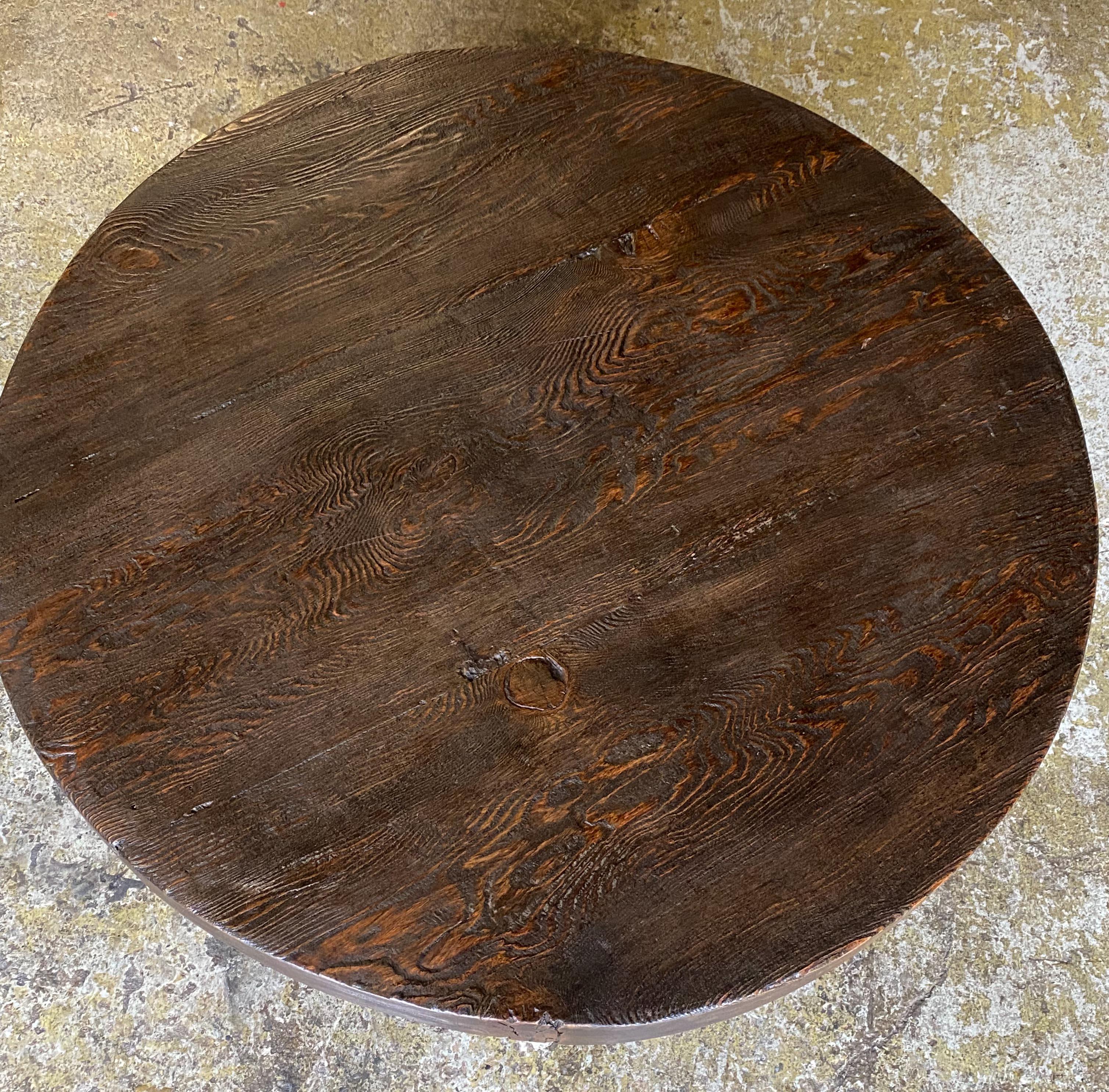 Contemporary Reclaimed Douglas fir Round Coffee Table