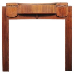 Reclaimed Early 20th Century Art Deco Walnut Fireplace Surround