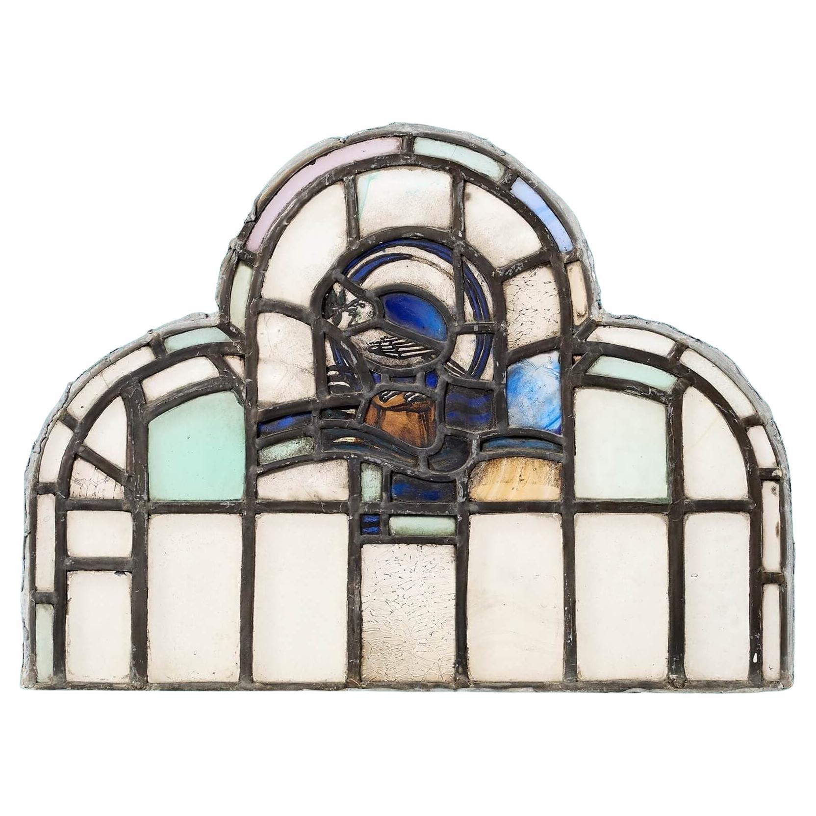Wiederhergestellte kirchliche gewölbte Stained glass Platte im Angebot