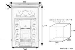 Reclaimed Edwardian Art Nouveau Cast Iron Combination Fireplace
