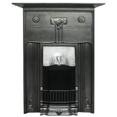 Reclaimed Edwardian Art Nouveau Cast Iron Combination Fireplace