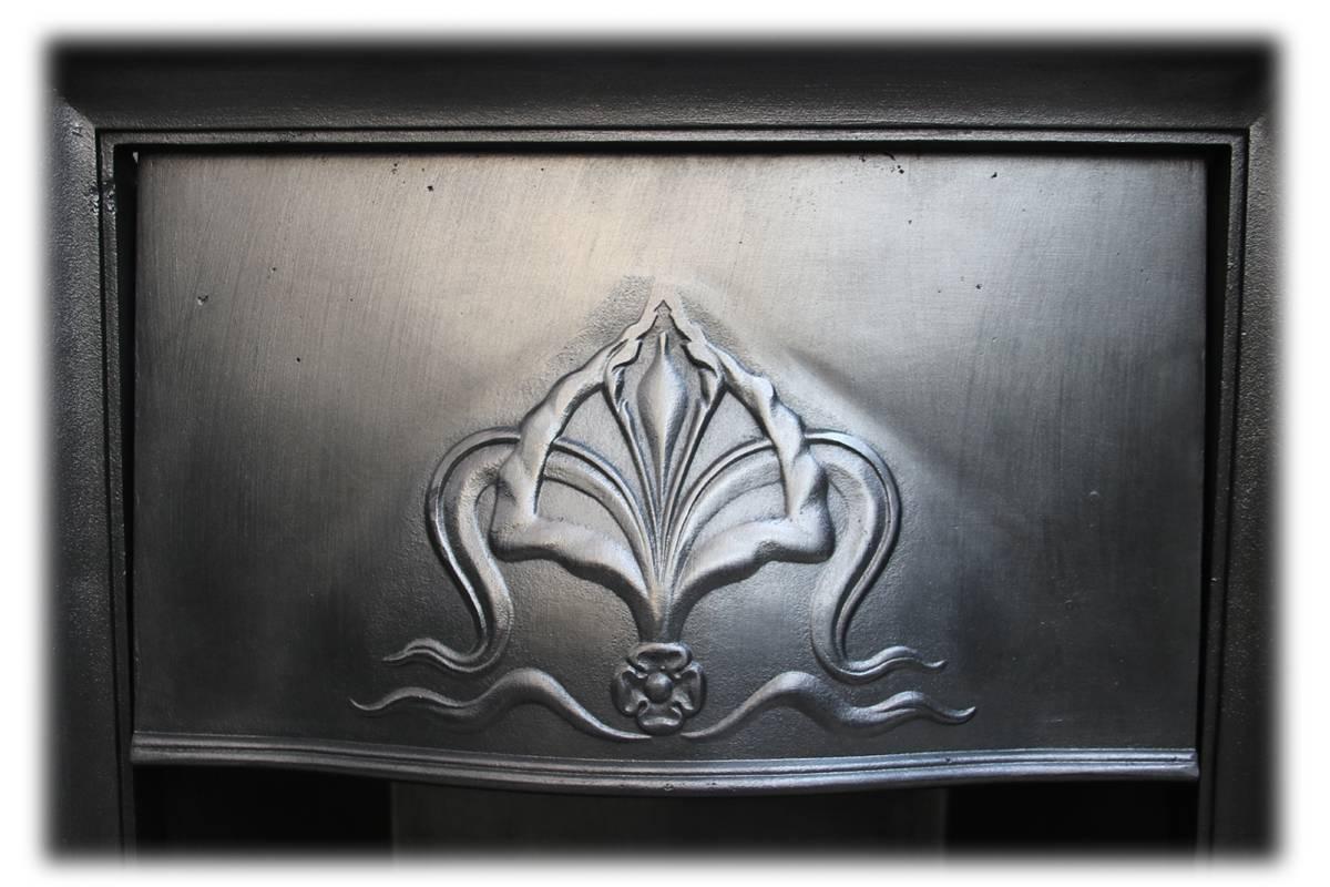Reclaimed Edwardian Art Nouveau Cast Iron Fireplace 2