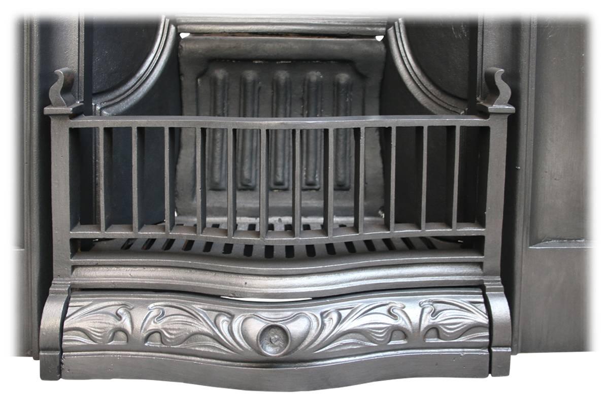 Reclaimed Edwardian Art Nouveau Cast Iron Fireplace 3