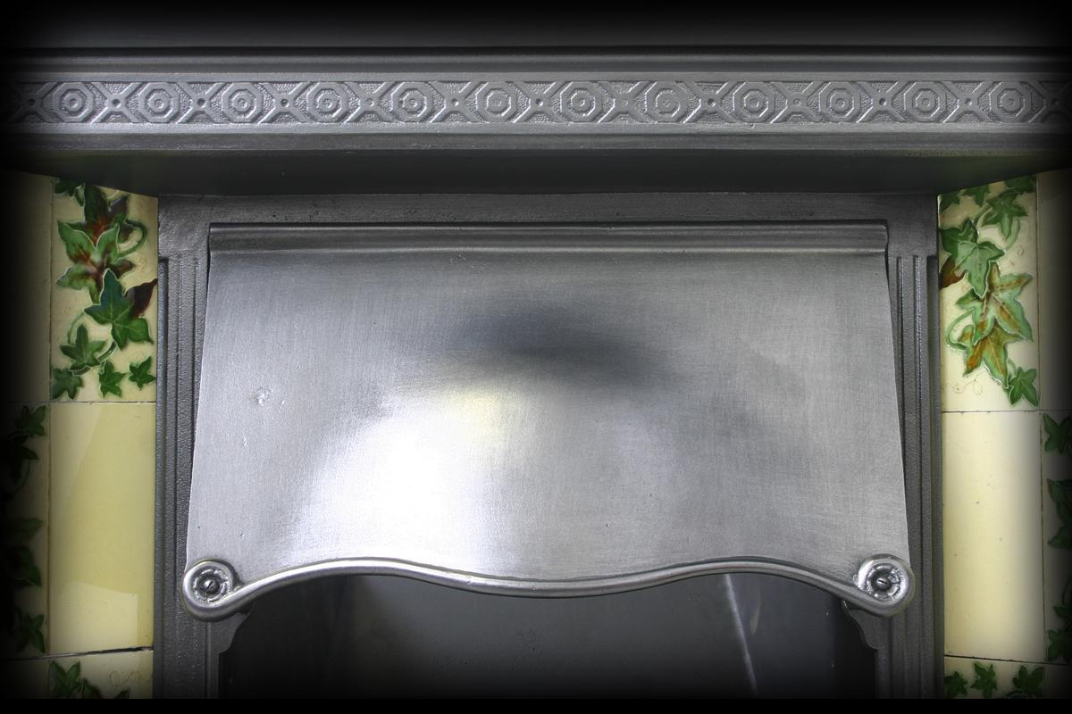 cast iron tiled fireplace