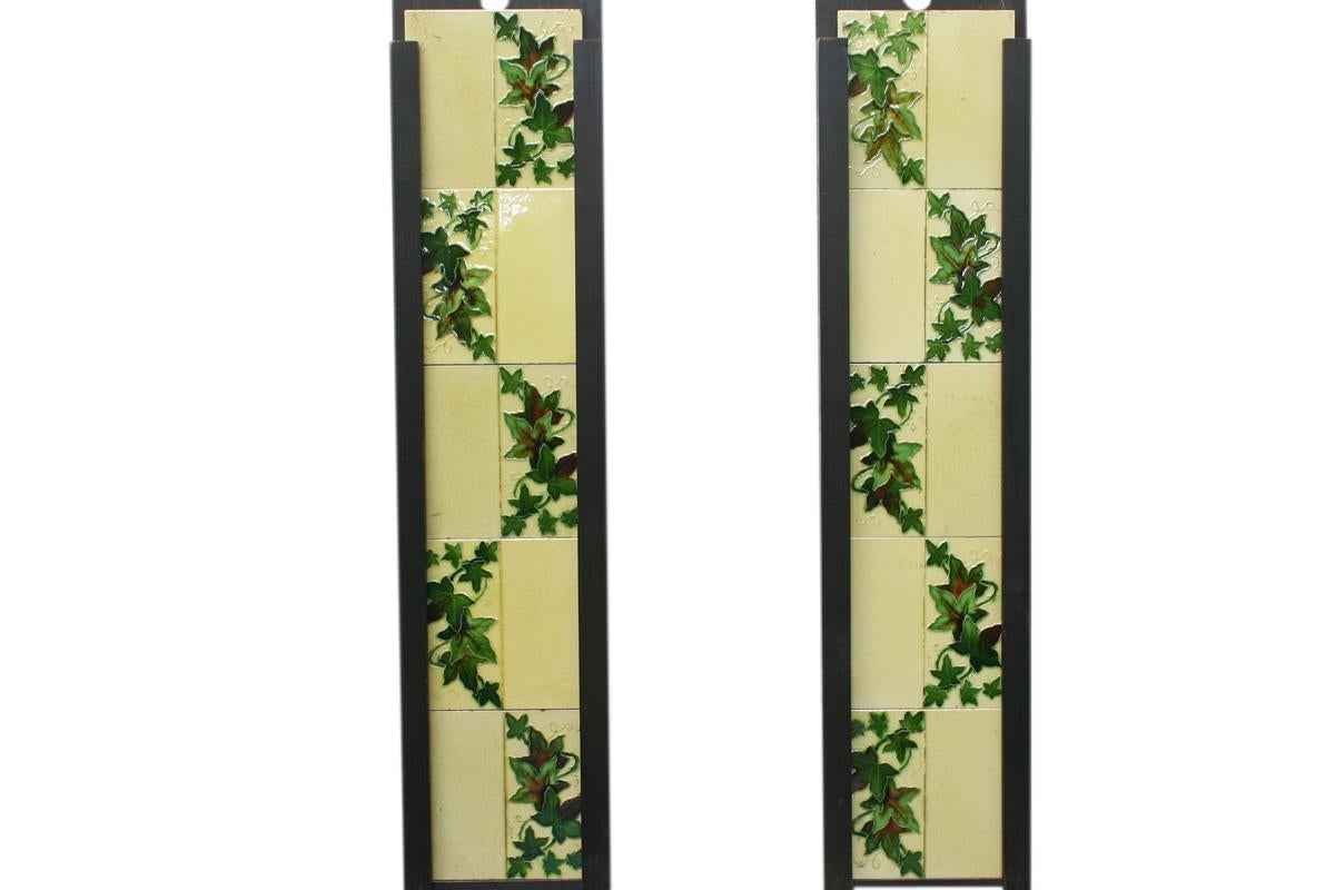 English Reclaimed Edwardian cast iron and tiled fireplace insert