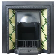 Antique Reclaimed Edwardian cast iron and tiled fireplace insert