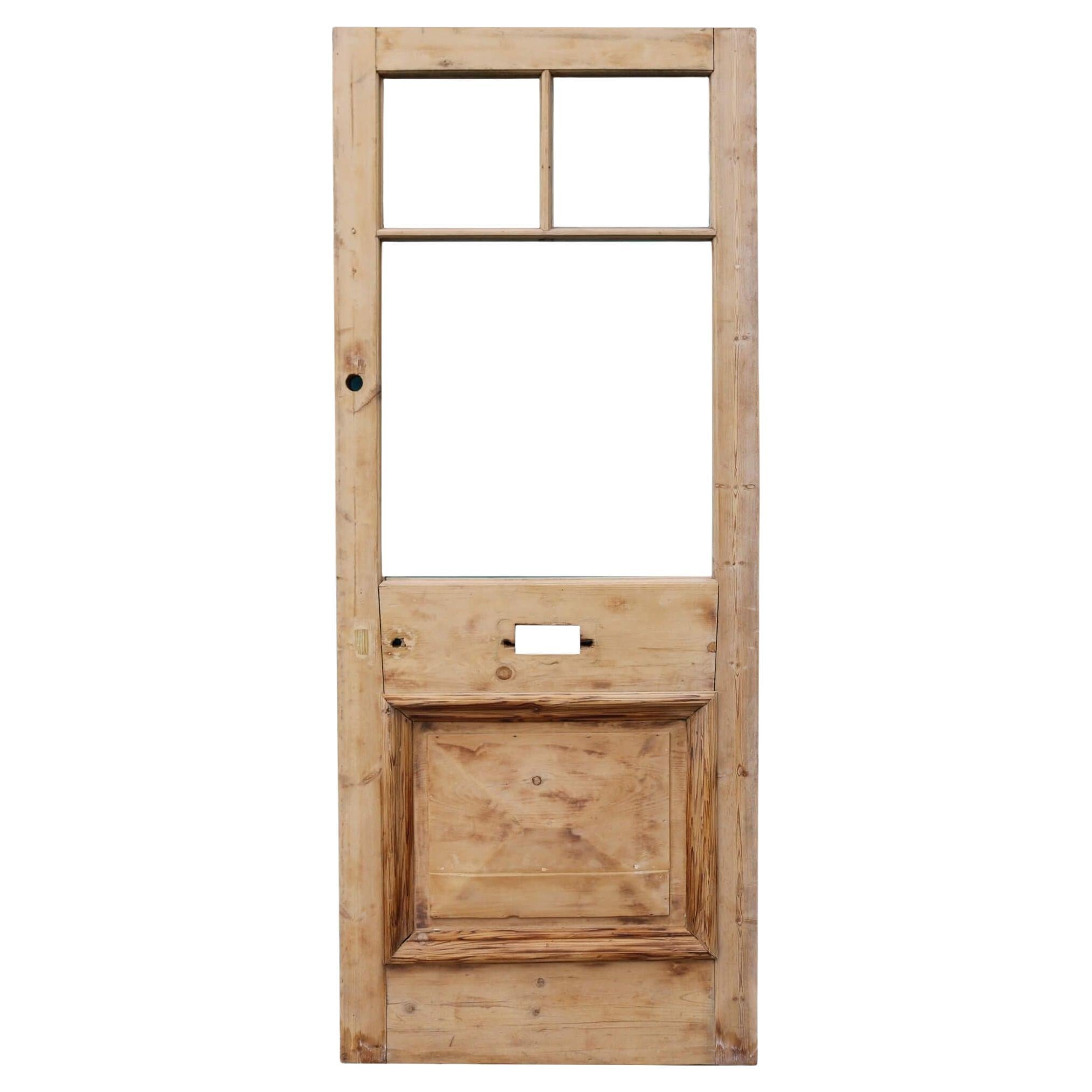 Reclaimed Edwardian Pine Front Door for Glazing For Sale