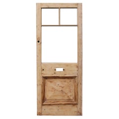 Antique Reclaimed Edwardian Pine Front Door for Glazing