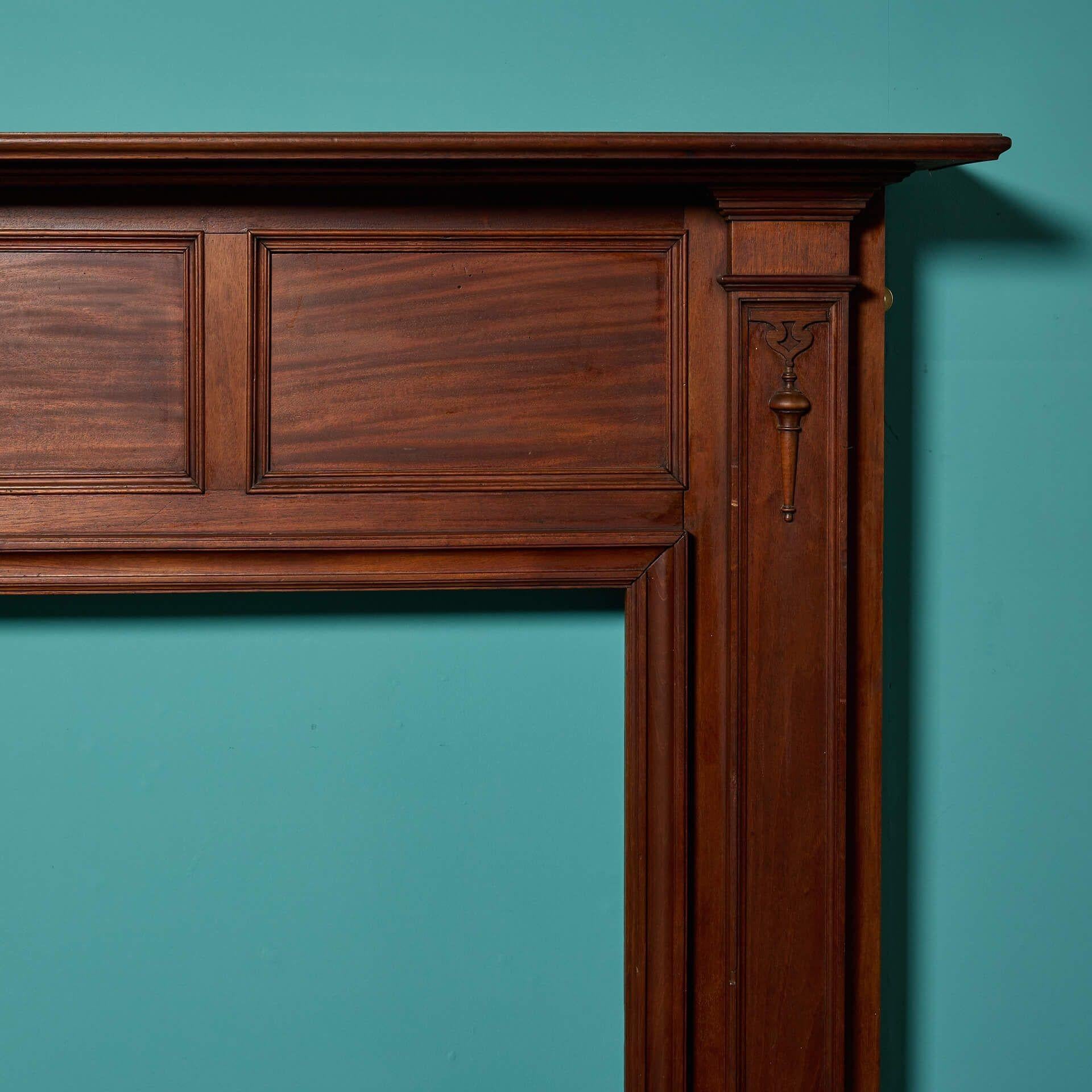 English Reclaimed Edwardian Style Mahogany Mantel For Sale