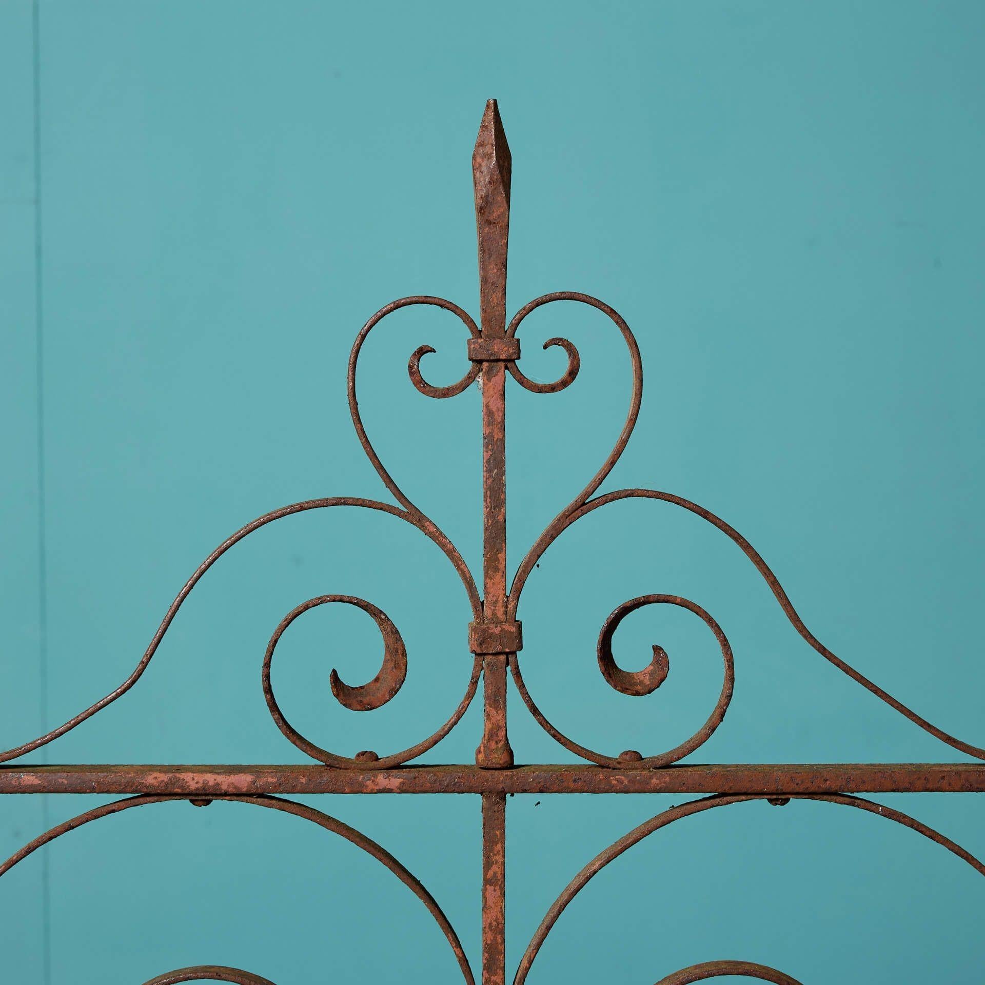 A reclaimed Edwardian style side gate, traditionally handcrafted in wrought iron by a talented 20th century blacksmith. Reputedly made by The Somerset Smithy, Frome, which was active between 1922-1982.

This small reclaimed gate is an ideal size for