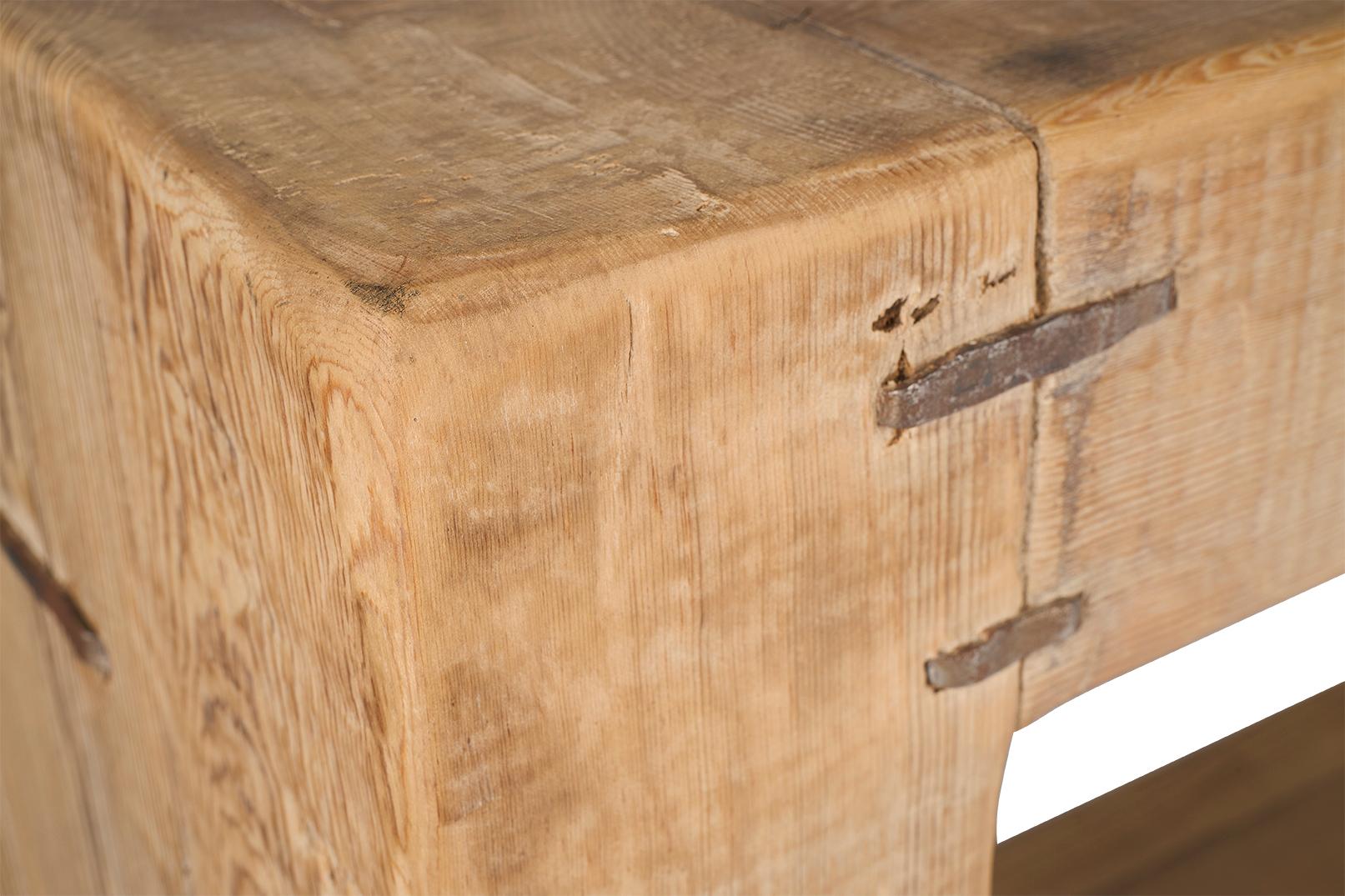 20ième siècle Console Box Form en orme recyclé en vente