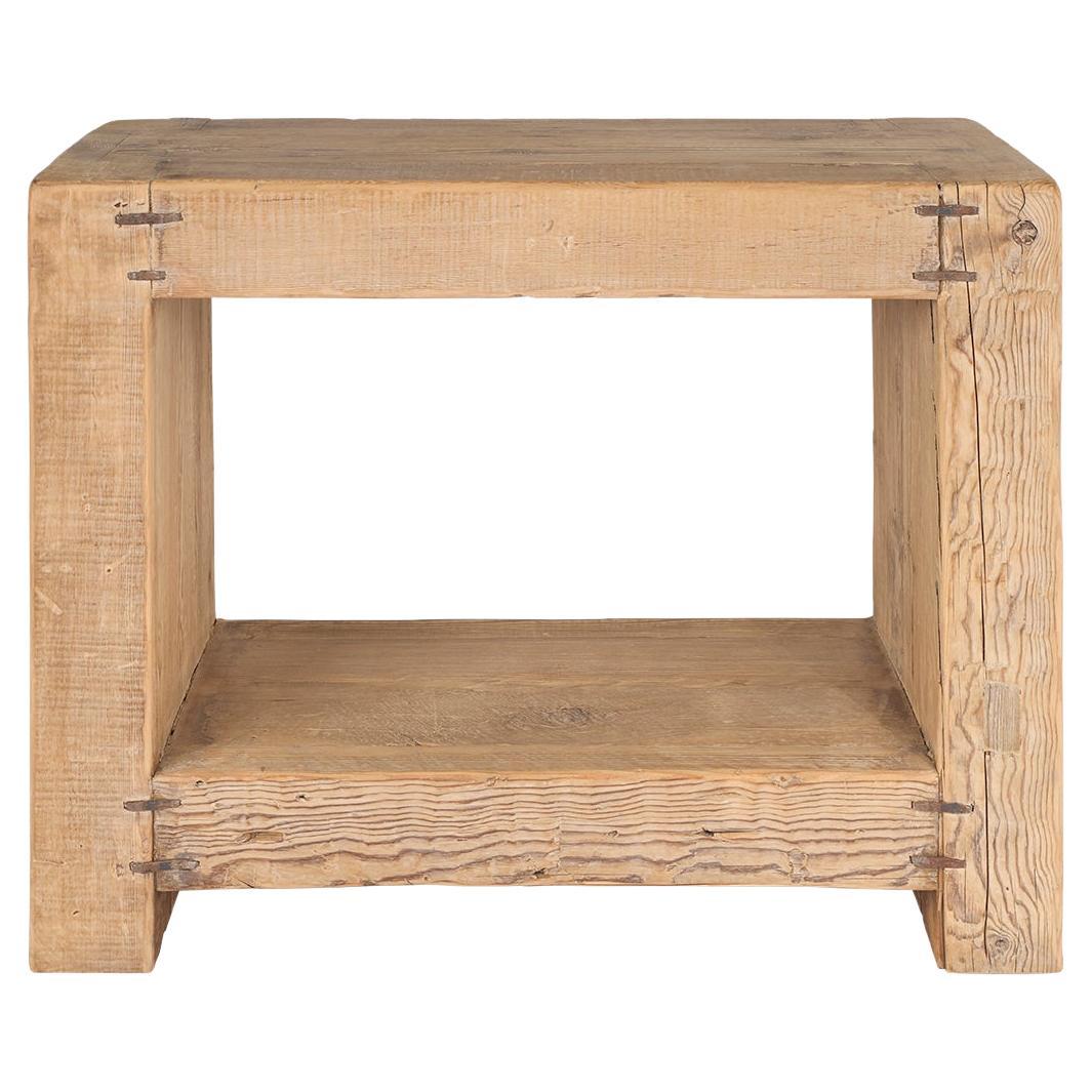 Reclaimed Elm Box Form Console