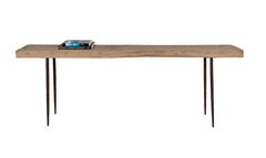 Reclaimed Elm Console with Hammered Metal Legs