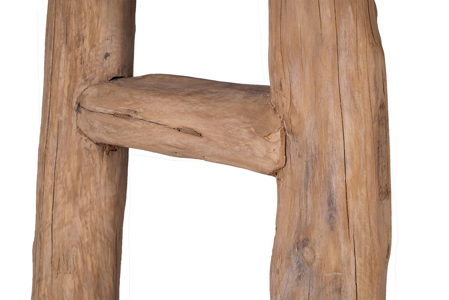 Reclaimed Elm Console with Limb Legs In Good Condition In Dallas, TX