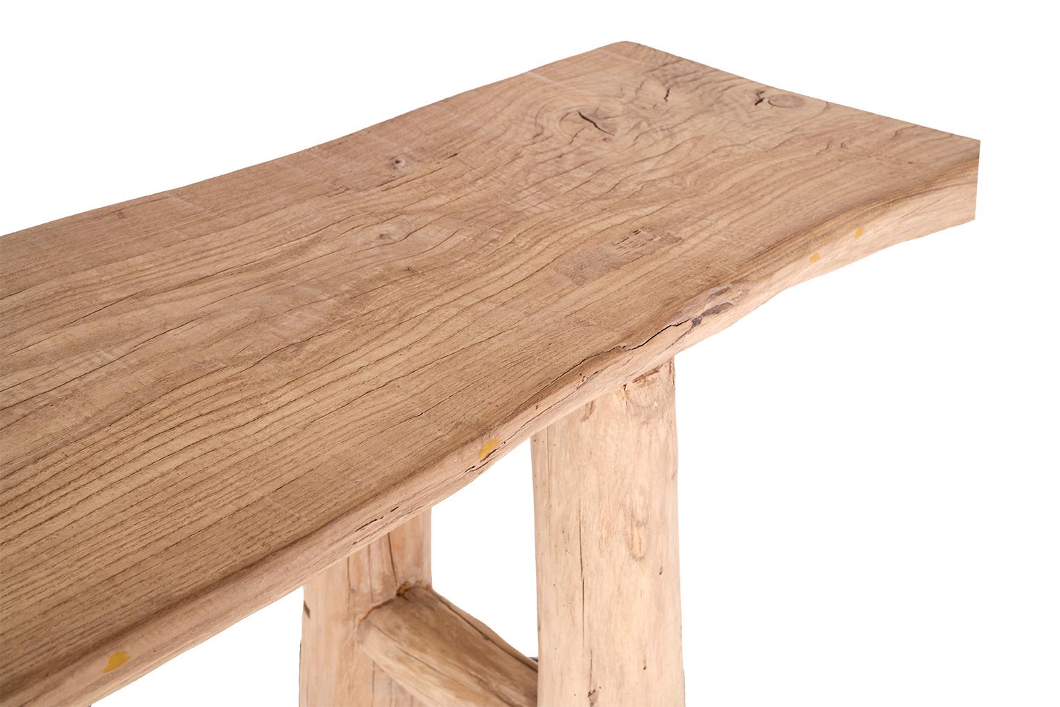 Reclaimed Elm Console with Limb Legs 1