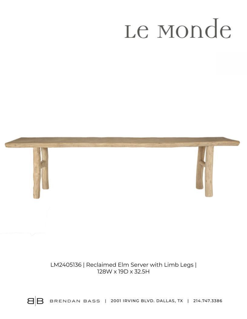 Reclaimed Elm Console with Limb Legs 2