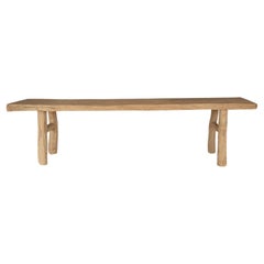 Console en orme recyclé avec pieds en bois