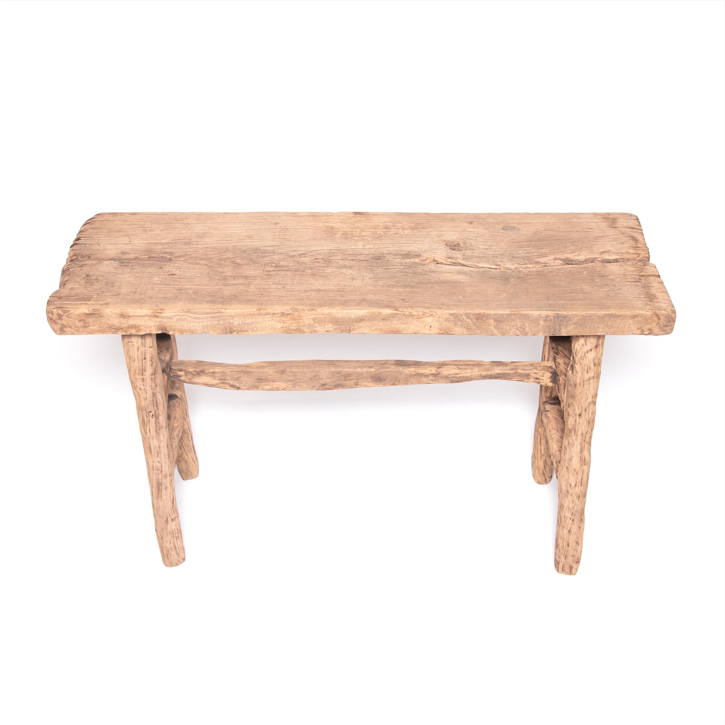 rustic elm console table
