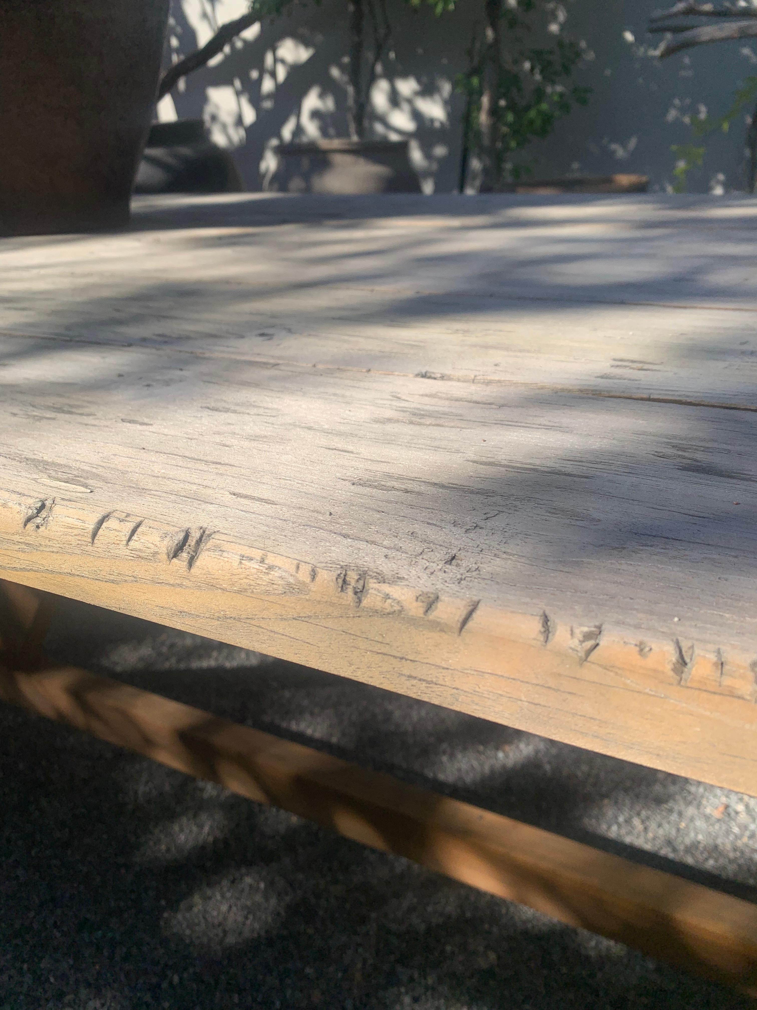 Reclaimed Elm Dining Table For Sale 5