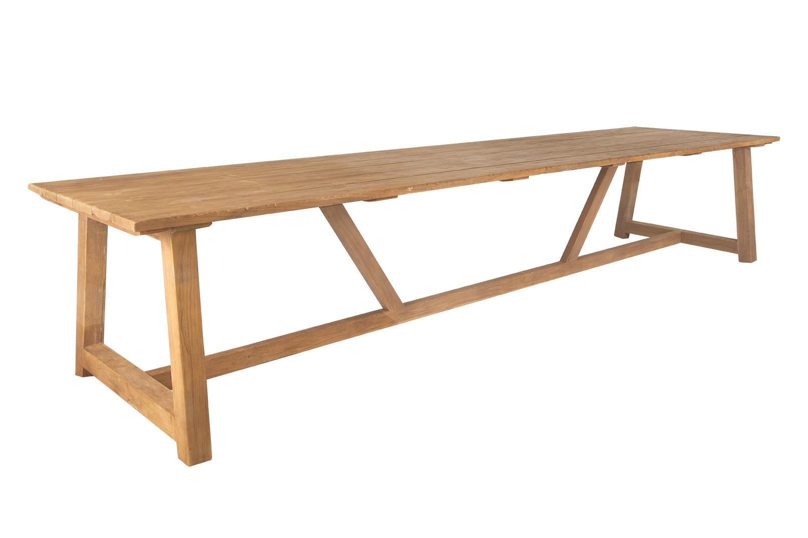 20th Century Reclaimed Elm Dining Table For Sale
