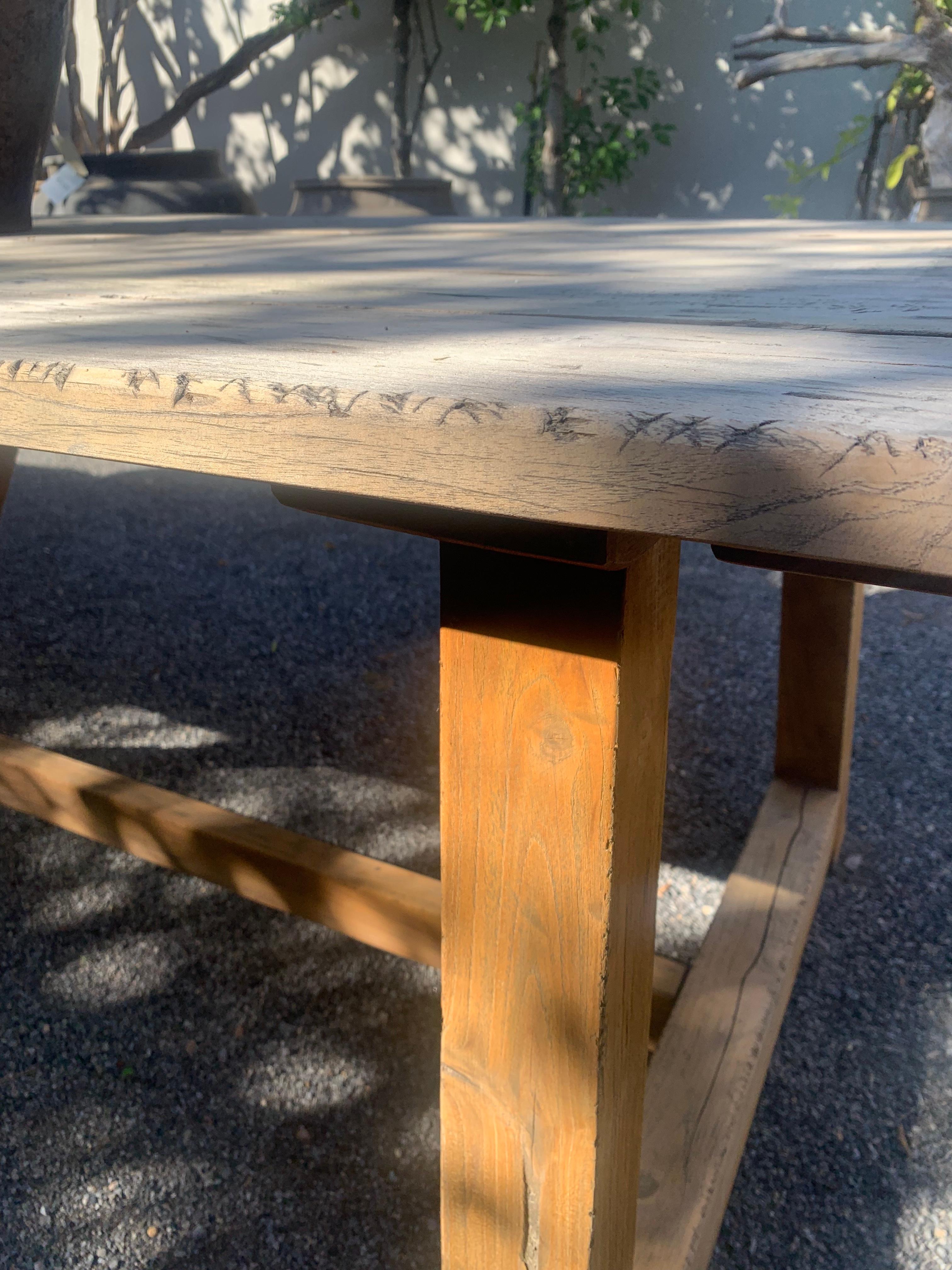 Reclaimed Elm Dining Table For Sale 4