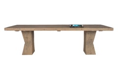Reclaimed Elm Dining Table with Architectural Bae