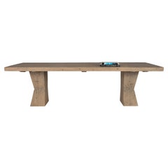 Reclaimed Elm Dining Table with Architectural Bae