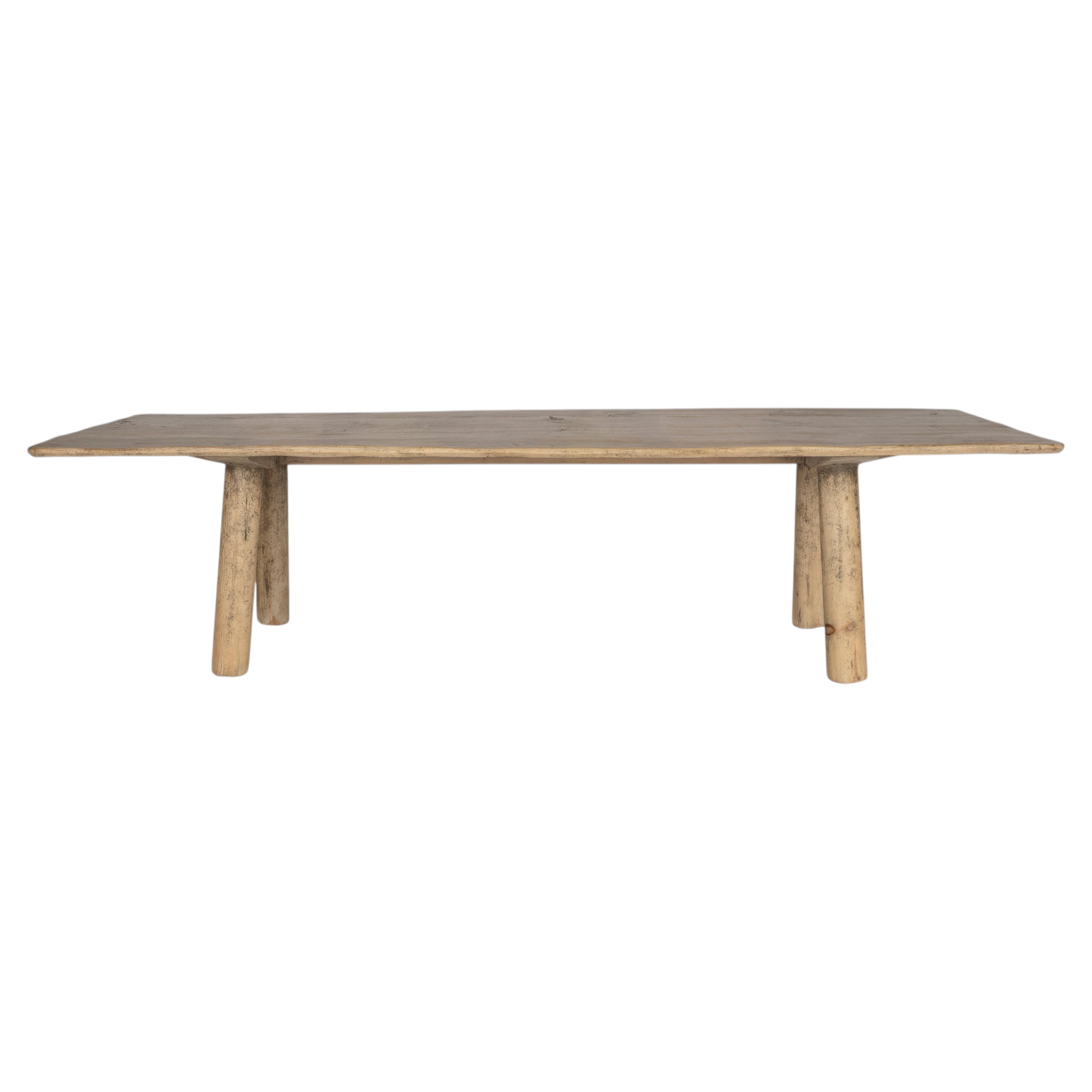 Reclaimed Elm Dining table with Limb Legs For Sale