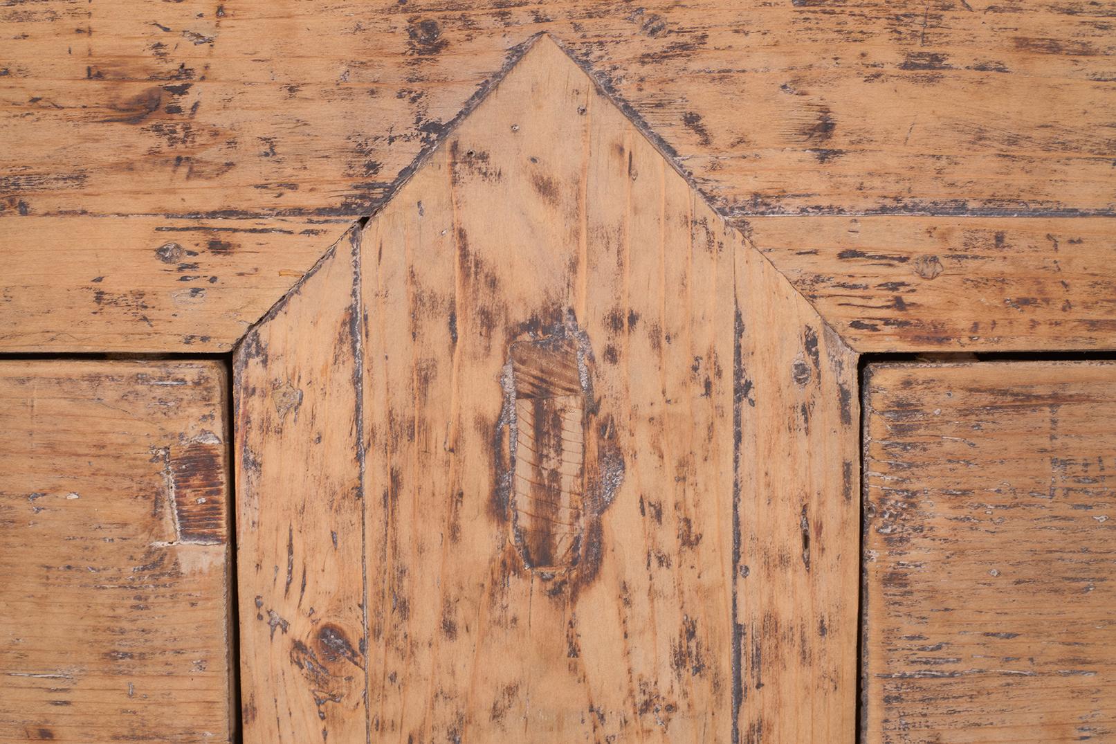 Reclaimed Elm Six Door Low Cabinet In Good Condition For Sale In Dallas, TX
