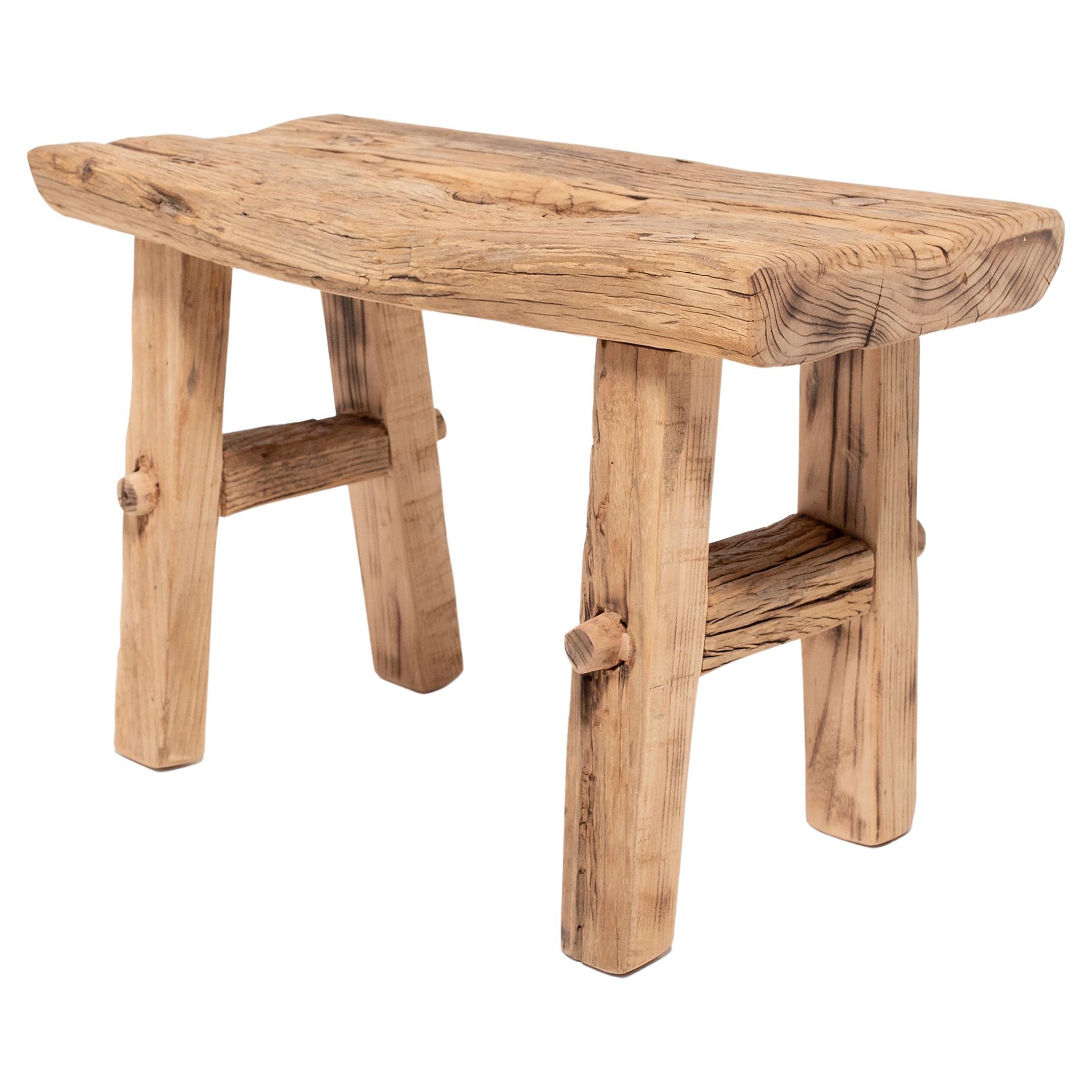 Reclaimed Elm Splayed Leg Stool