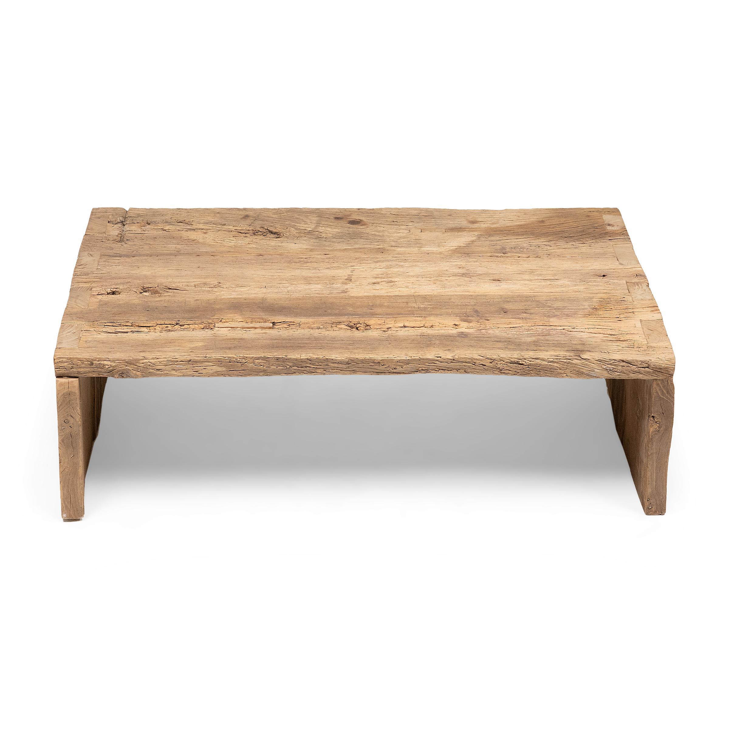 Chinese Reclaimed Elm Waterfall Coffee Table For Sale
