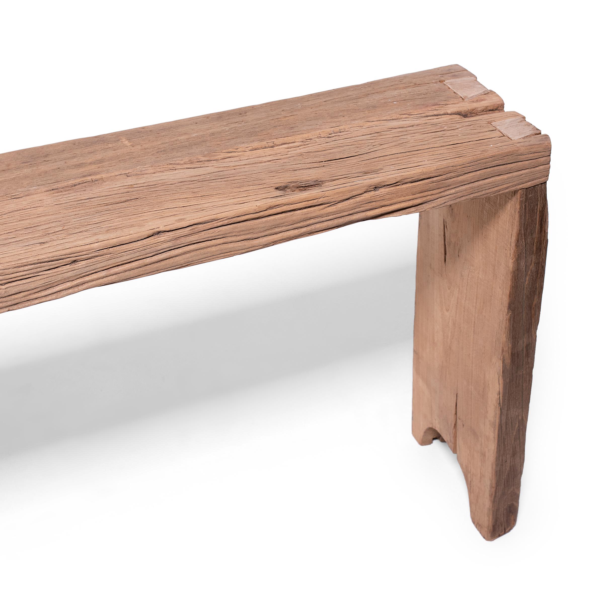 Chinese Reclaimed Elm Waterfall Console Table