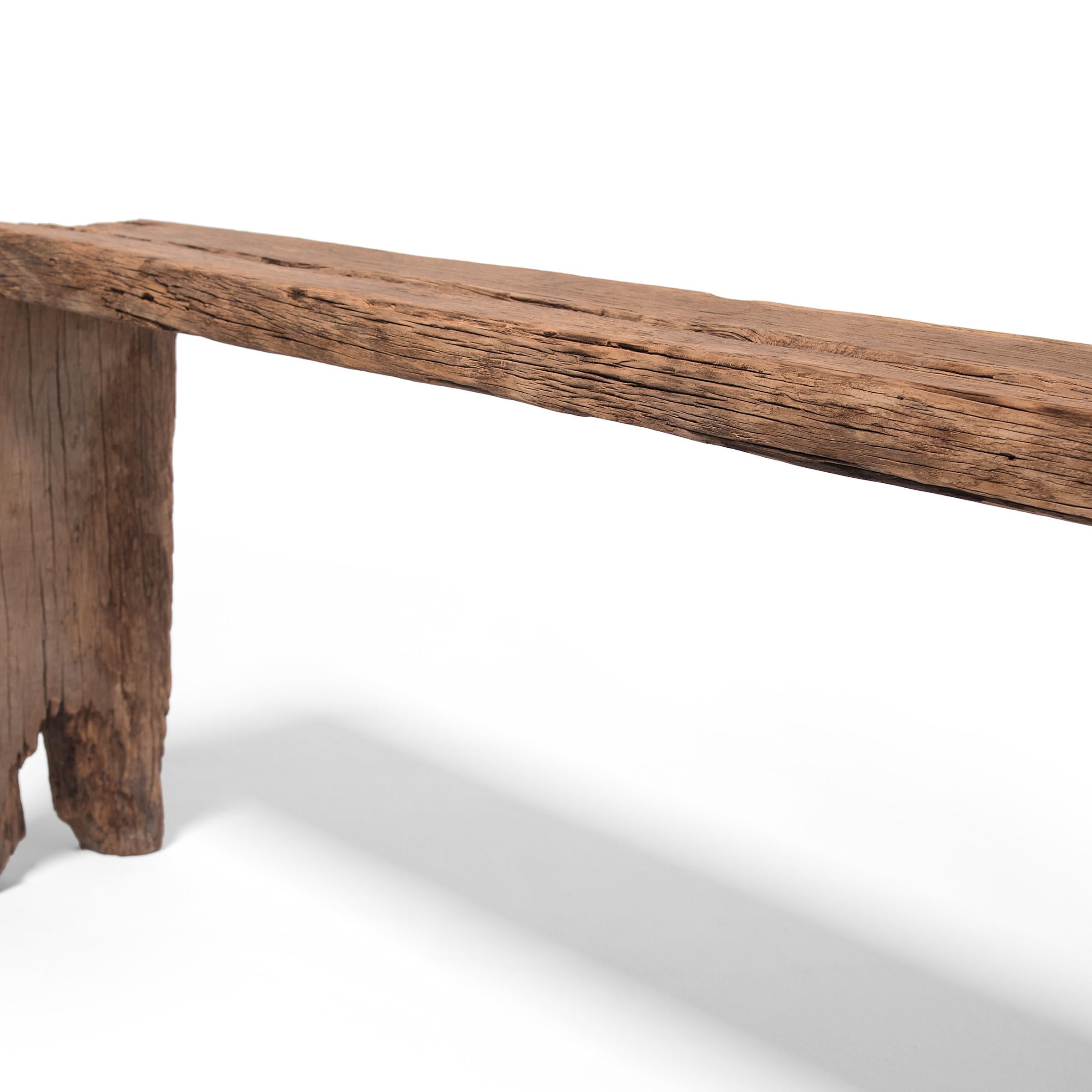 Reclaimed Wood Reclaimed Elm Waterfall Console Table