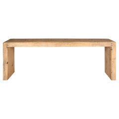 Reclaimed Elm Waterfall Console with Staple Cleat Accents