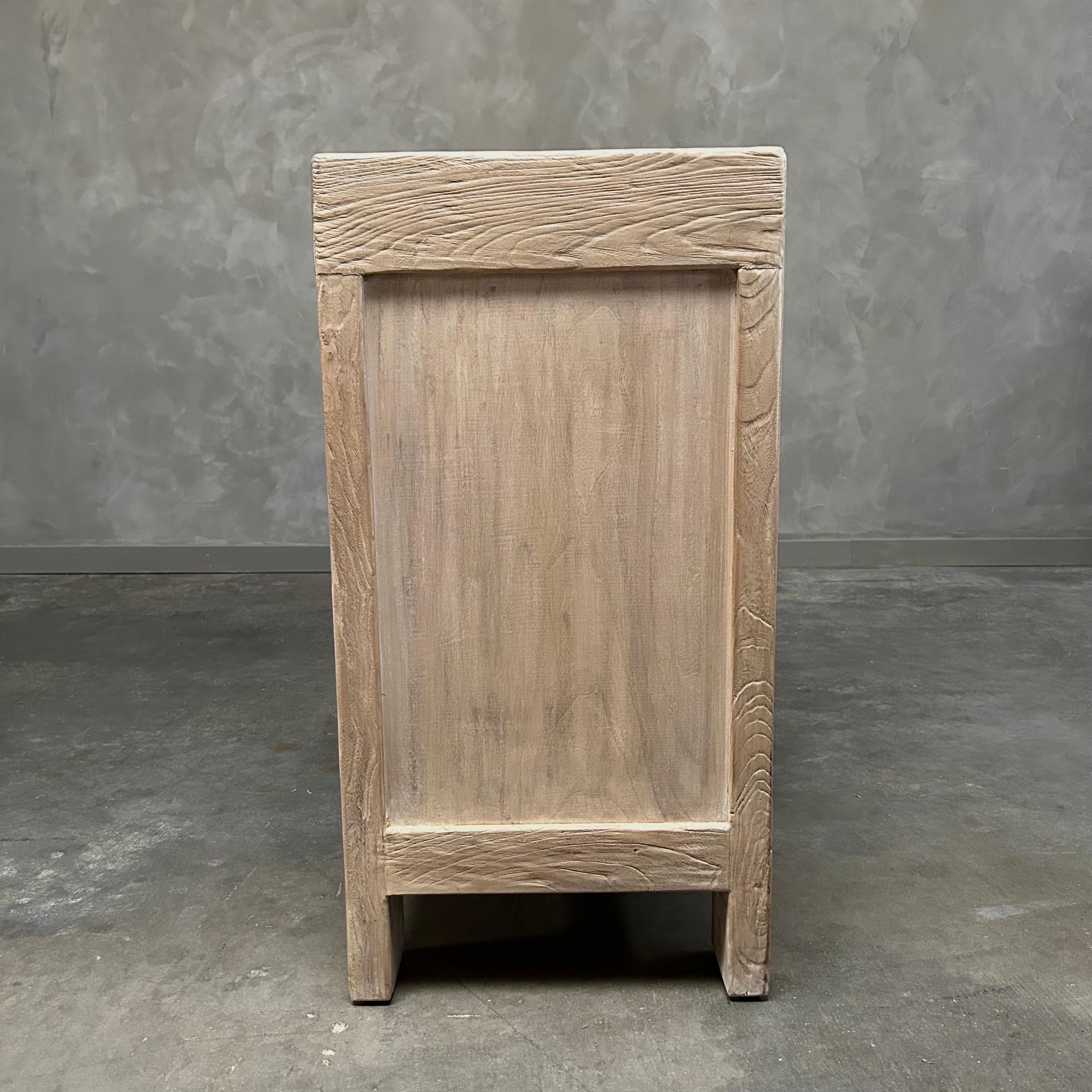 Reclaimed Elm Wood 4 Door Cabinet or Sideboard  For Sale 2