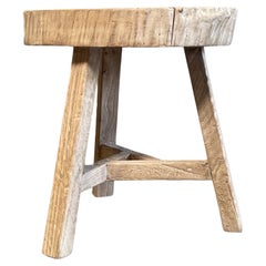 Reclaimed Elm Wood Chop Block Table