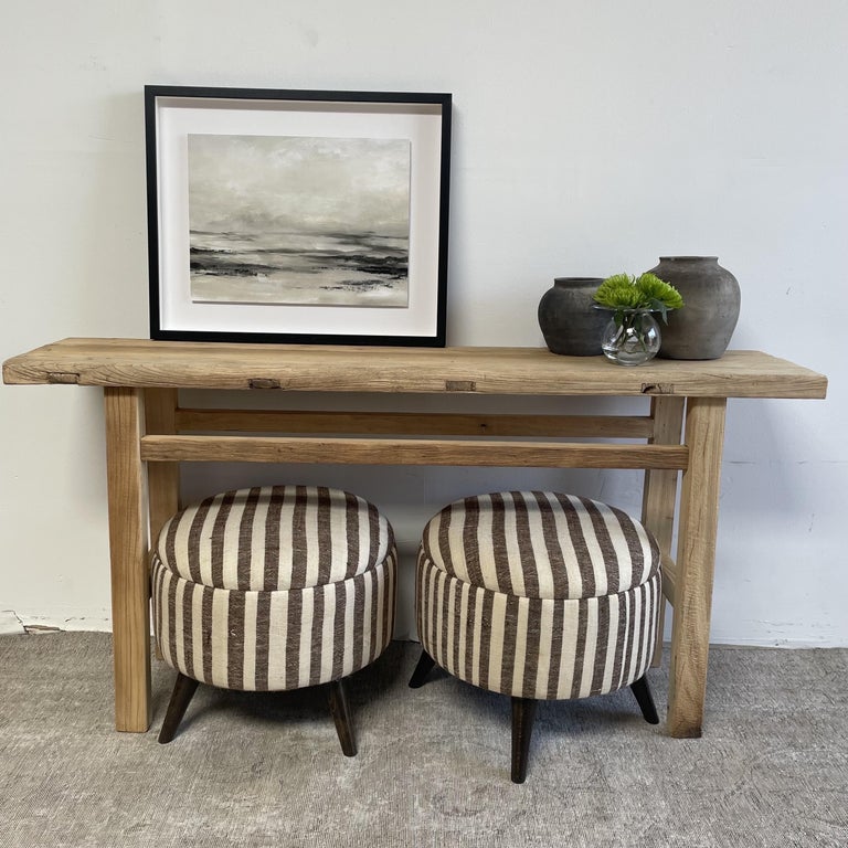 Reclaimed Elm Wood Console Table at 1stDibs
