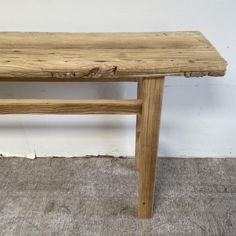 Reclaimed Elm Wood Console Table In New Condition In Brea, CA