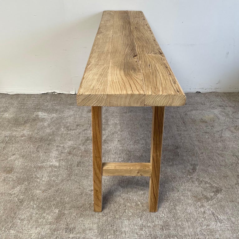 Contemporary Reclaimed Elm Wood Console Table
