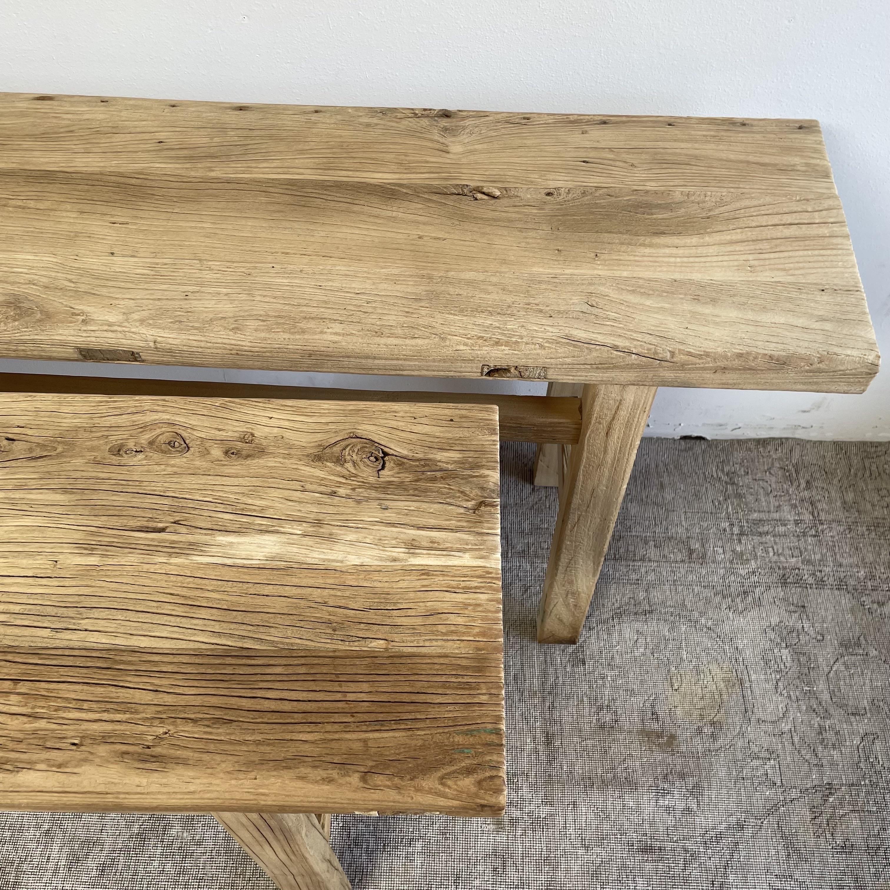 Reclaimed Elm Wood Console Table 4
