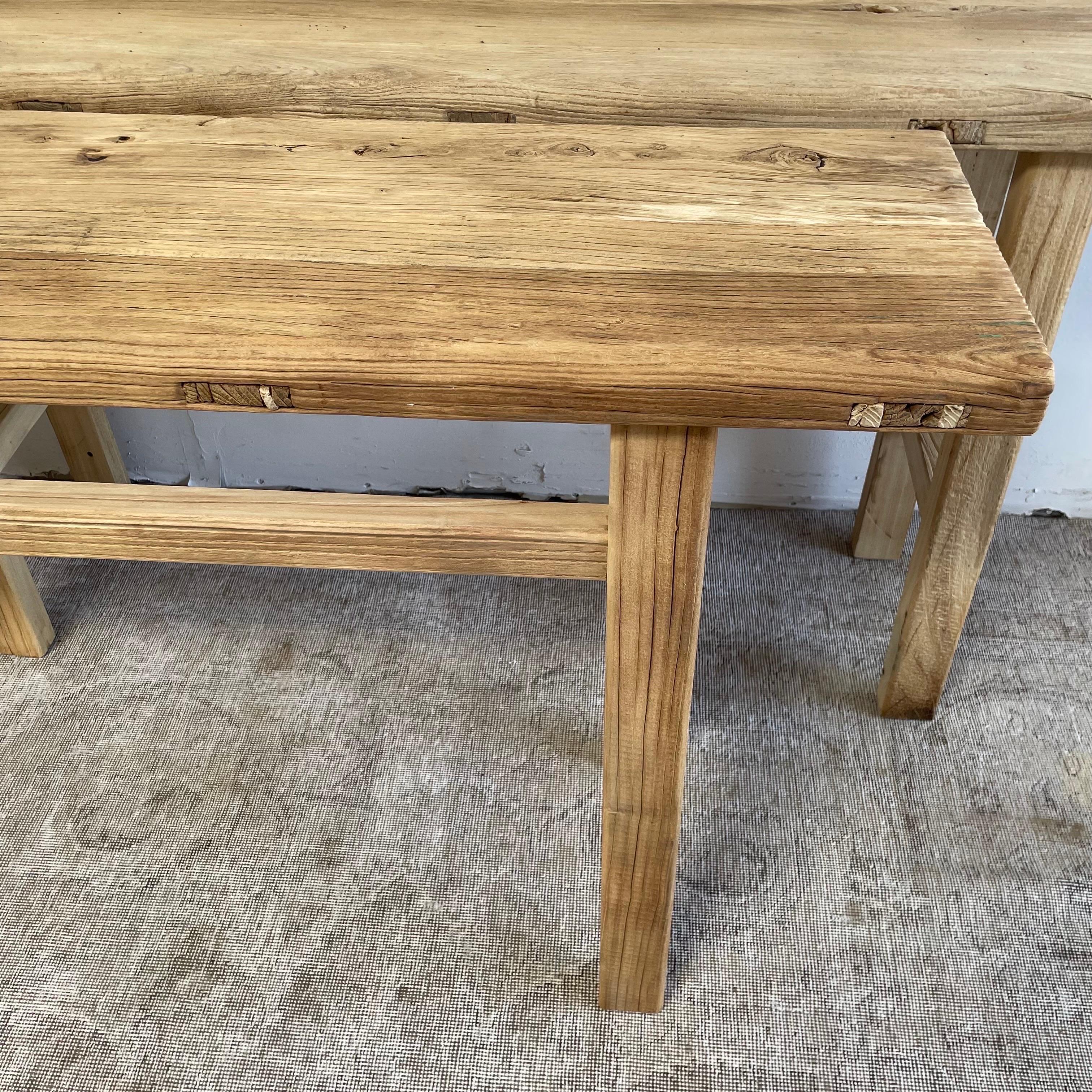Reclaimed Elm Wood Console Table 5