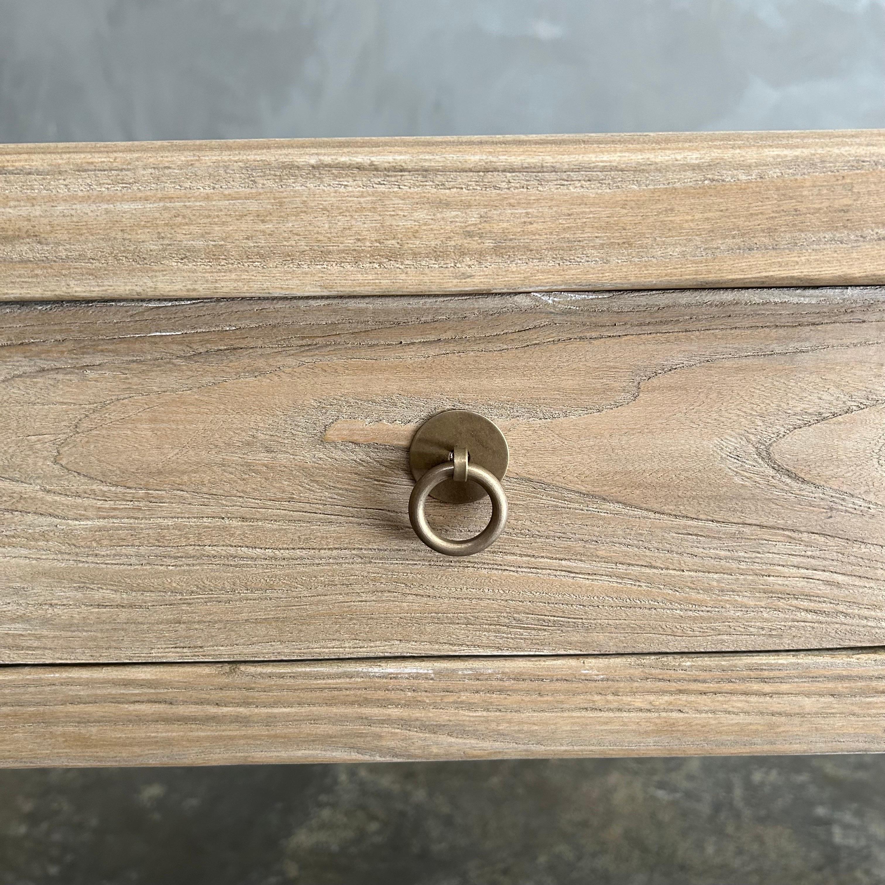 Reclaimed Elm Wood Console Table with Drawers 72