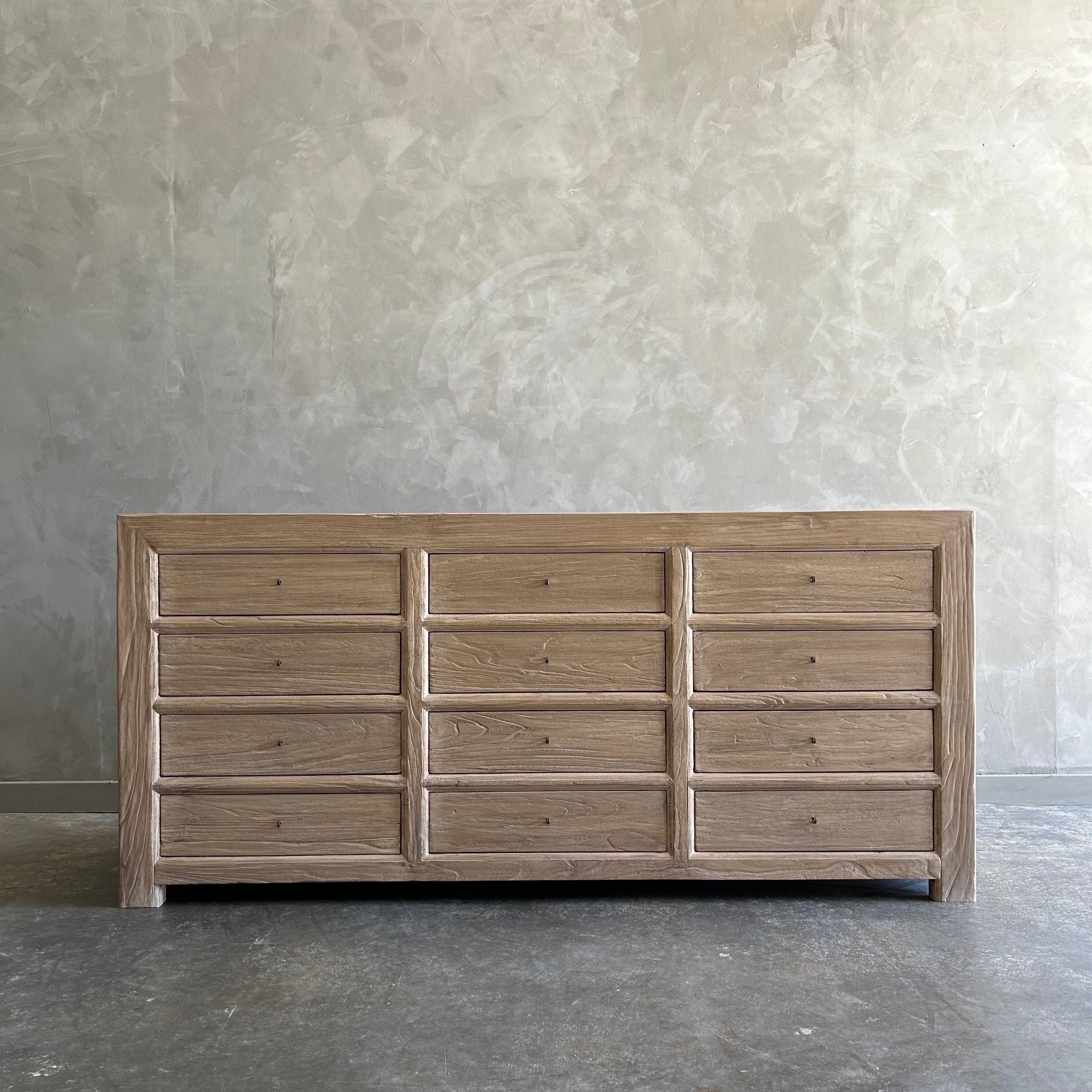 Contemporary Reclaimed Elm Wood Dresser or Sideboard For Sale