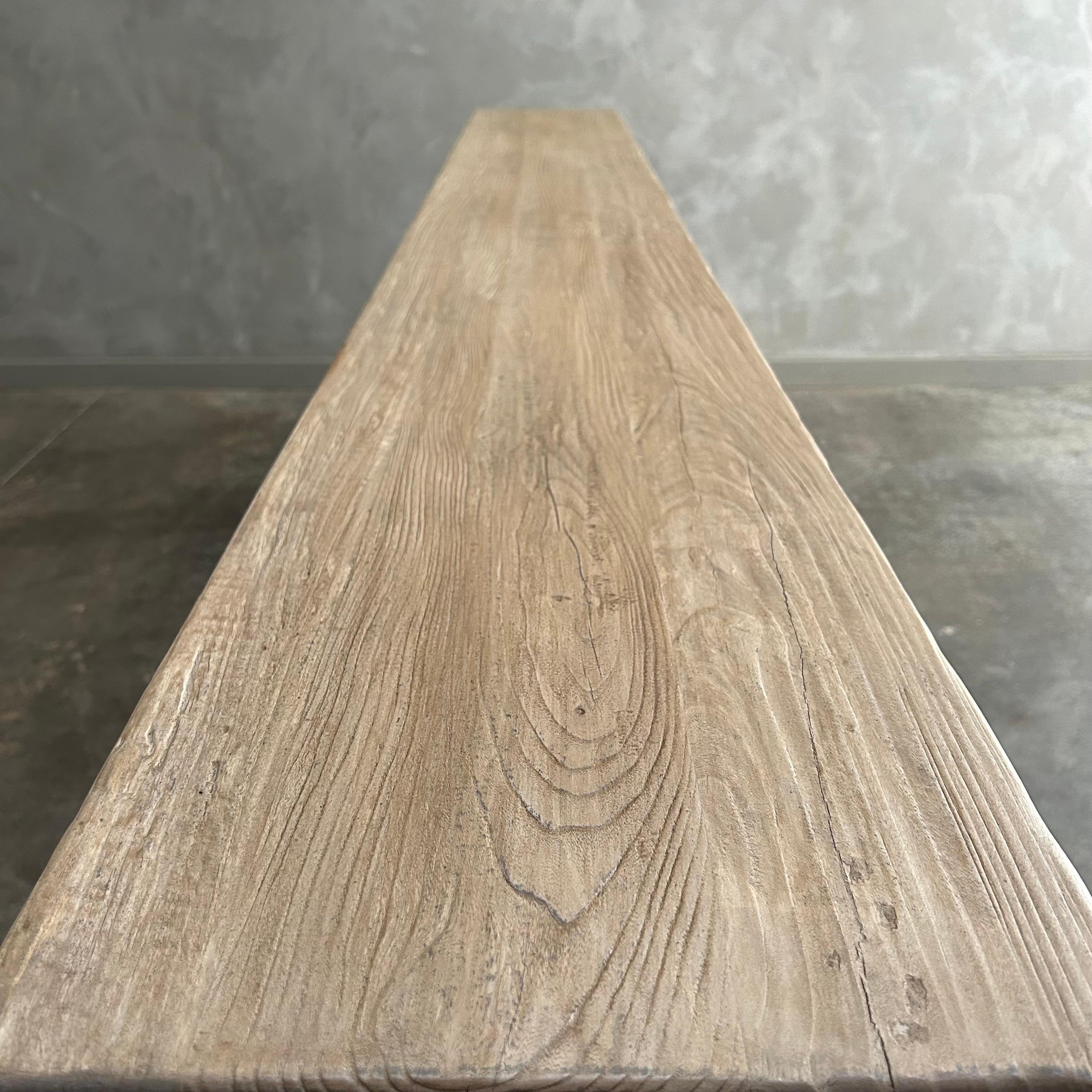 Contemporary Reclaimed Elm Wood Jax Console Table 96