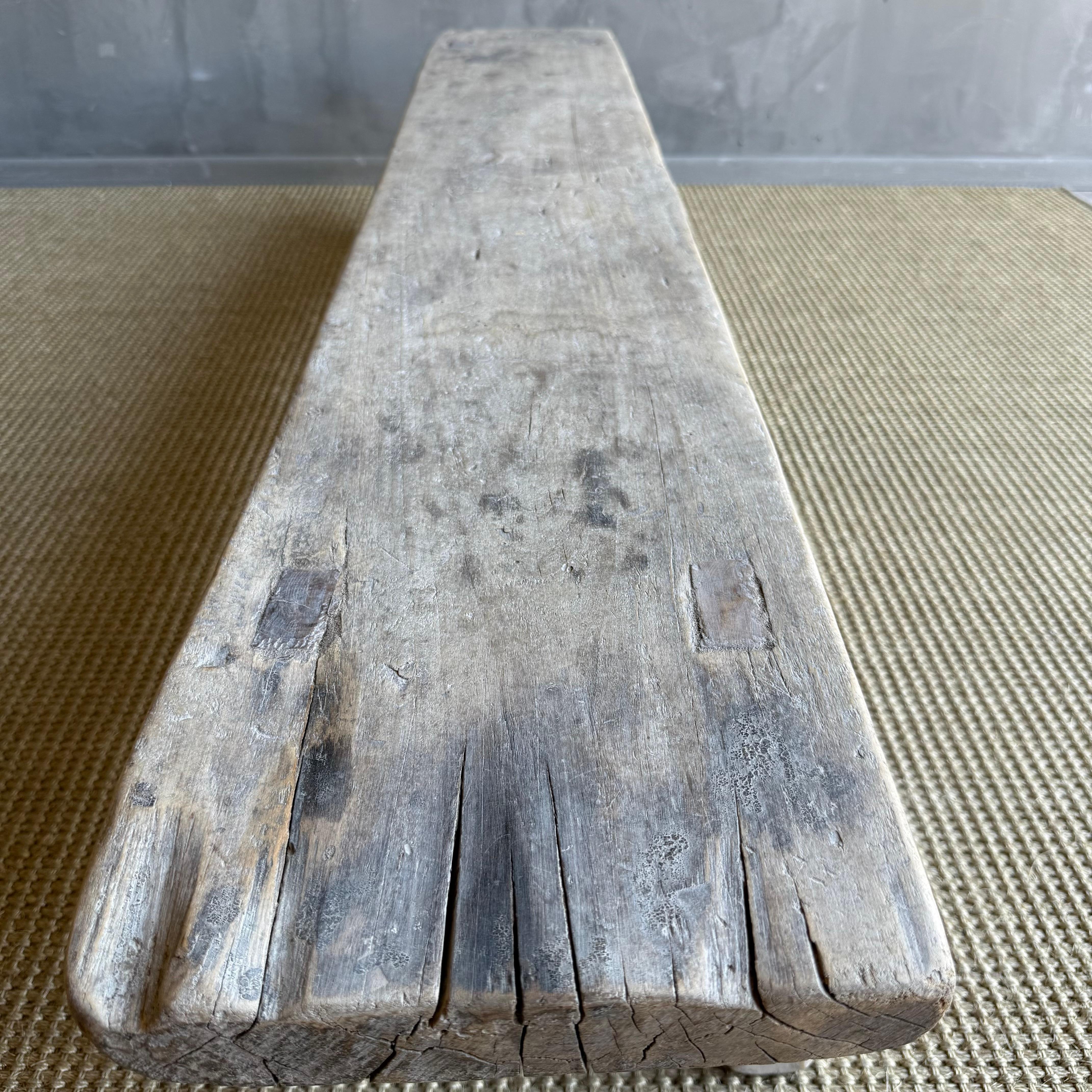 Reclaimed Elm Wood Low Bench 66