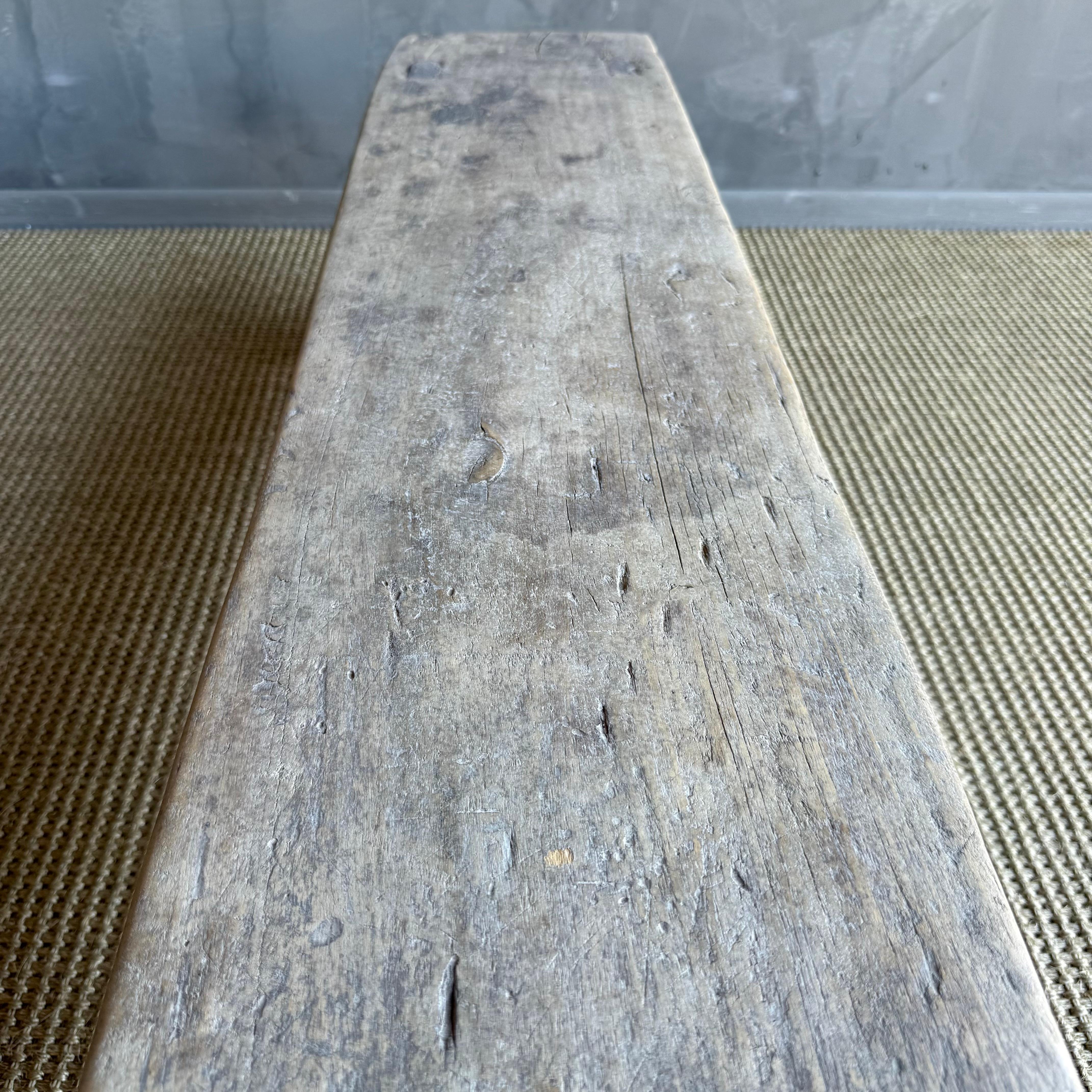Reclaimed Elm Wood Low Bench 66
