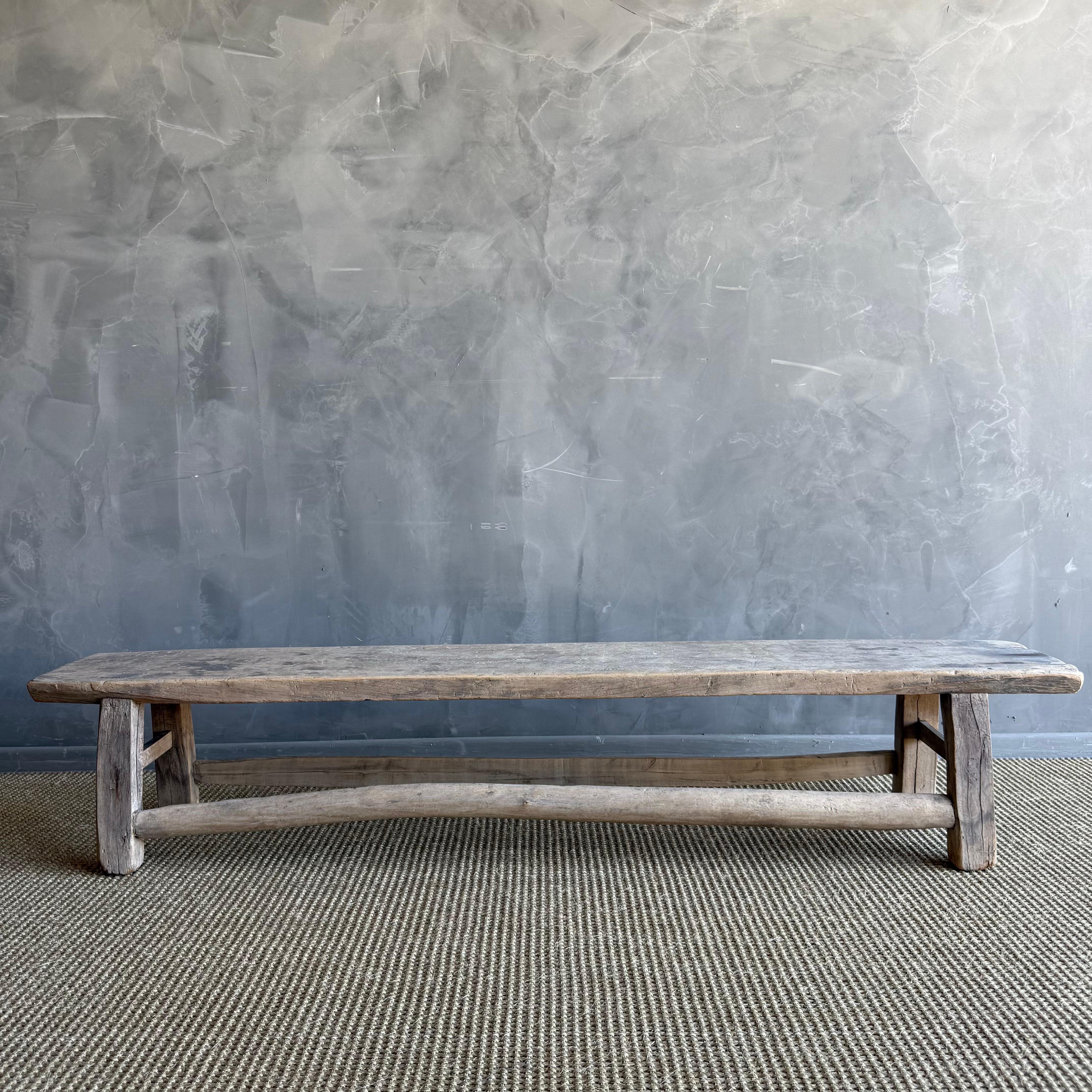 Reclaimed Elm Wood Low Bench 66
