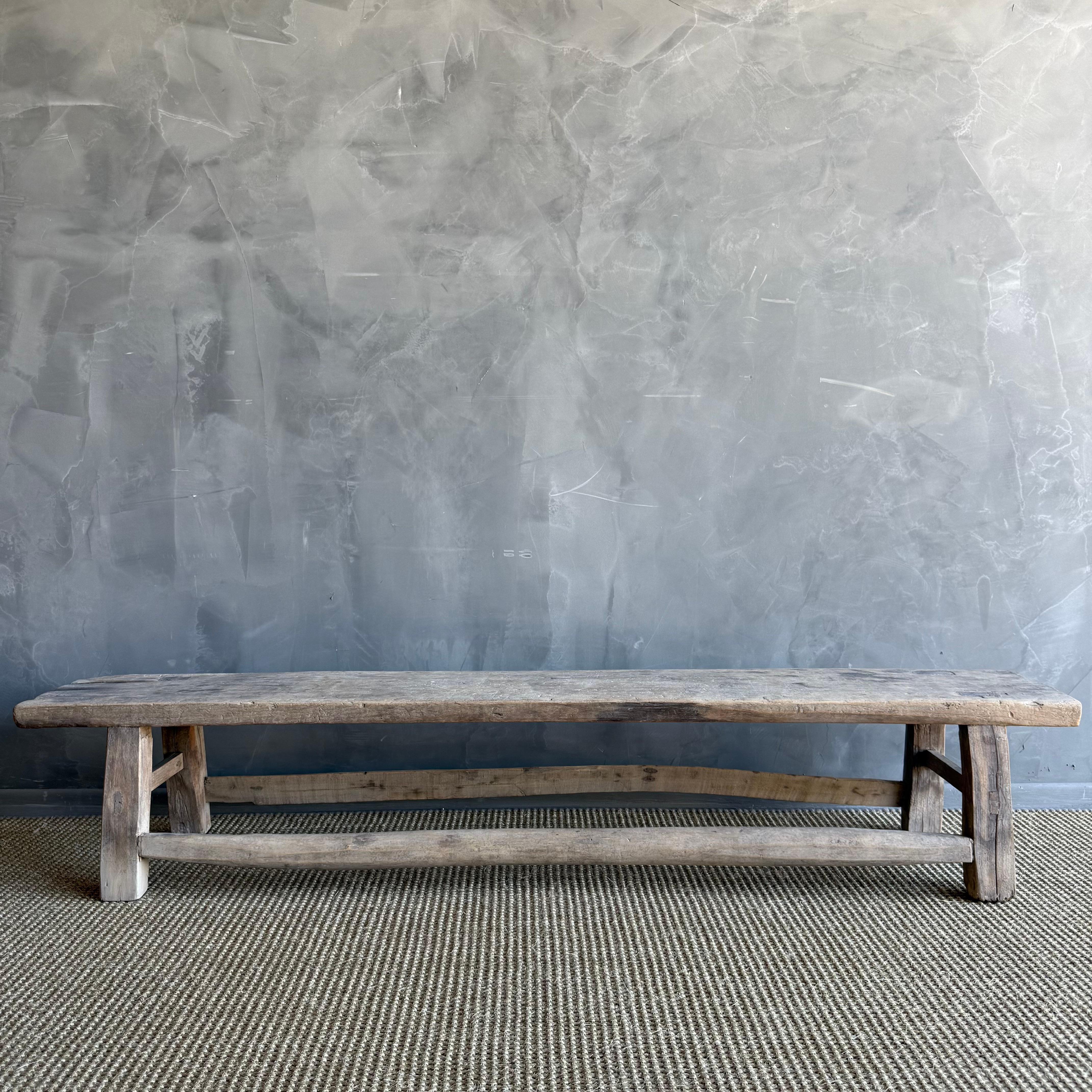 Reclaimed Elm Wood Low Bench 66