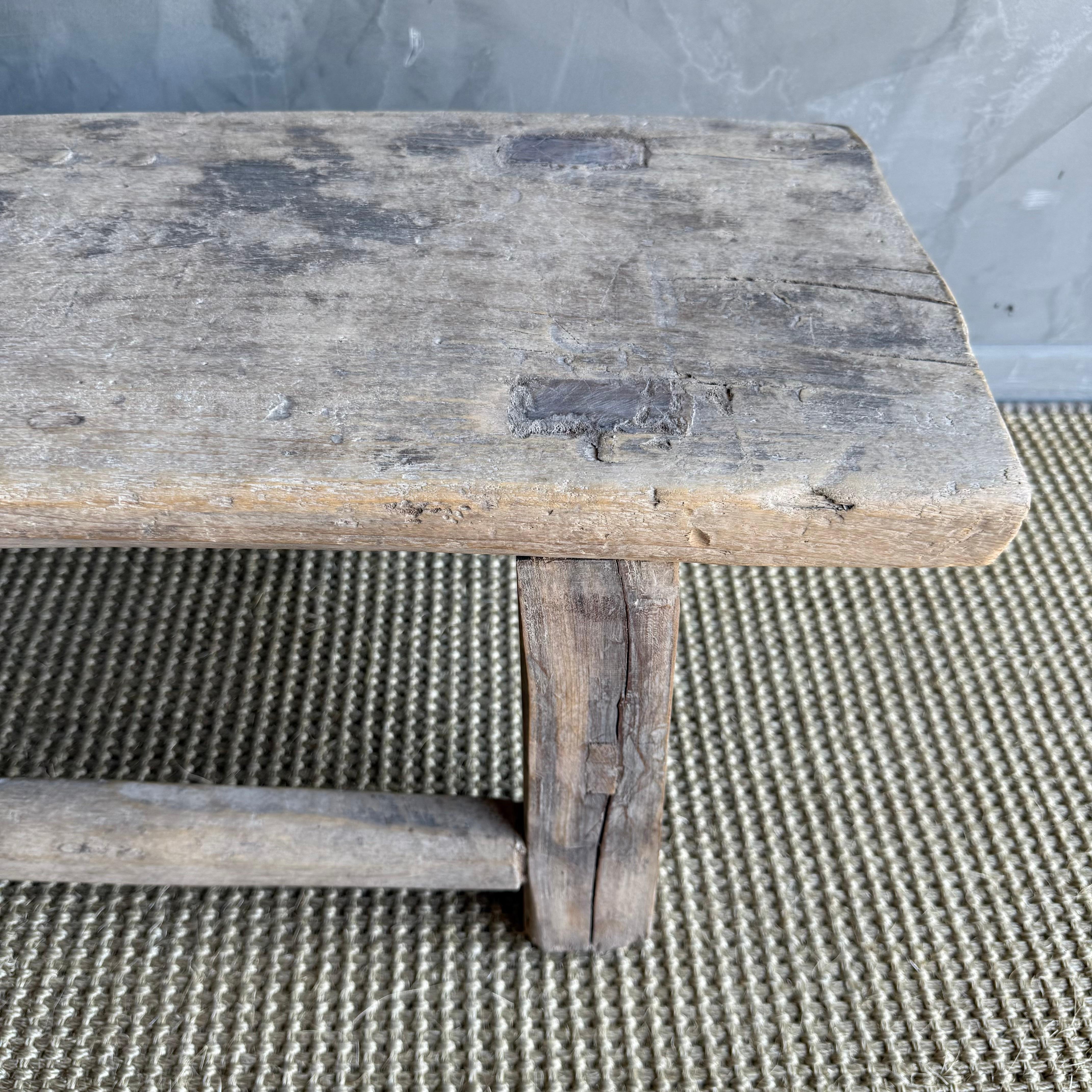 Reclaimed Elm Wood Low Bench 66